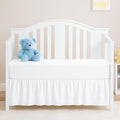 White Crib Bed Skirt, Perfect for Nursery Crib for Boys & Girls with a 14" Drop and Size 28"x 52"