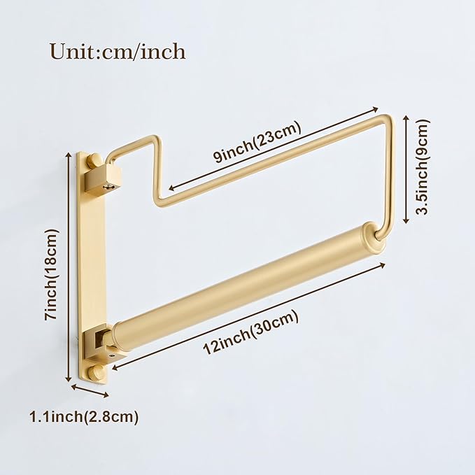 Clothes Hanger Gold Brushed Folding Clothes Drying Rack Wall-Mounted Clothes Organizer for Laundry Room Closet