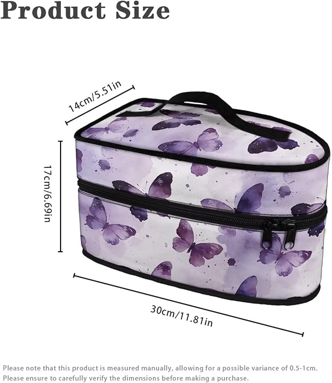 Butterfly Print Steam Iron Case Portable Travel Iron Organizer Handheld Steamer Holder with Handle Waterproof Travel Accessories, Case Only