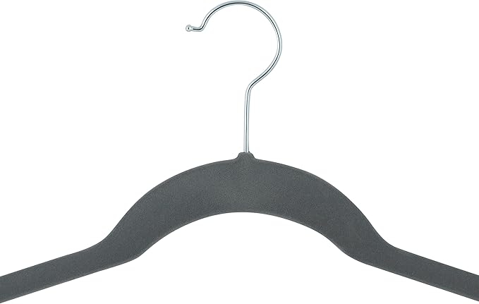 Simplify Extra Wide 21” Velvet Coat Hangers | 24 Pack | Slim Design | Heavy Duty | Holds 10 Pounds | Closet Organization | Shirt & Clothes | Grey