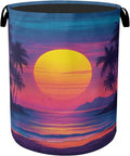 Hawaiian Sunset Foldable Laundry Hamper - Waterproof Fabric Storage Basket with Handles, Clothes Hampers for Laundry,Bedroom,Dorm