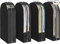 Black Garment Bags for Hanging Clothes 4 Packs, 10“ Gusseted and 43" Clothes Protectors for Hanging Clothes for Closet, Shirts, Coats, Dresses