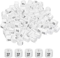 MECCANIXITY Clothes Hanger Marker Colored Hanger Sizer Garment Markers Tag (Number 37, White) for Garment Clothing Color Coding, Pack of 100 Pcs