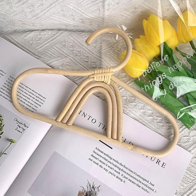 Rainbow Rattan Baby Clothes Hanger Compact Kids Organizer for Infant Clothing Nursery Closet Storage