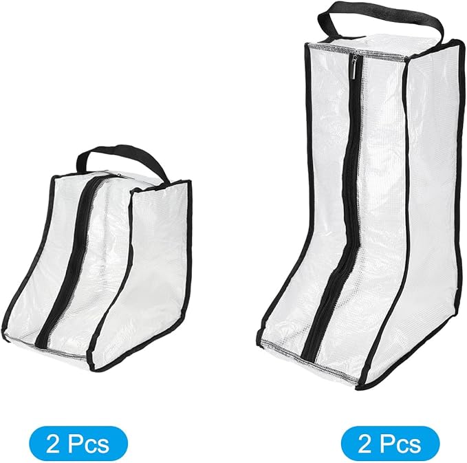 PATIKIL Boots Storage Bags, 4 Pack Waterproof Tall/Short Boot Carry Bag Boots Organizer Protector Bag for Travel Daily Use, Black