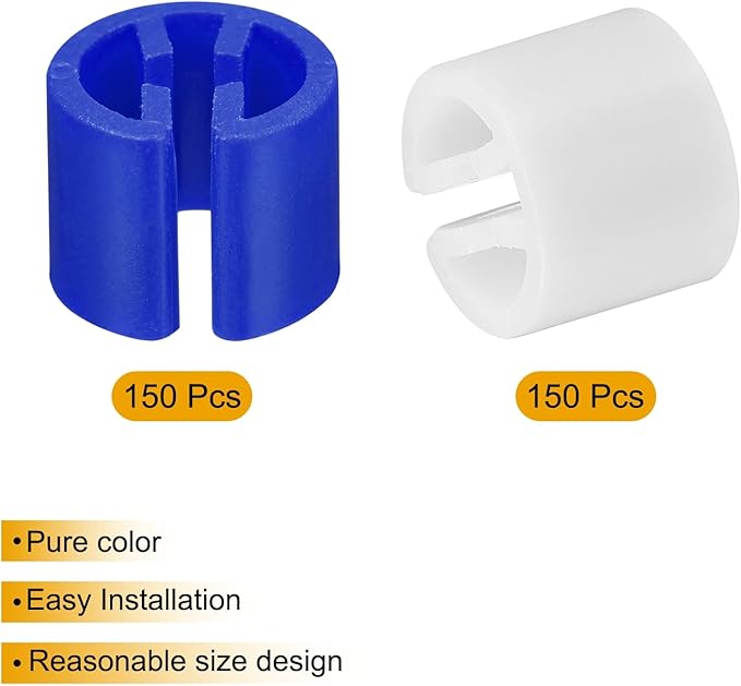 uxcell 300pcs Clothes Hanger Markers Blank Tags, Fit 3.5mm Rod Garment Size Hanger Clips Garment Color Coding Label for Clothing Hangers, Blue + White