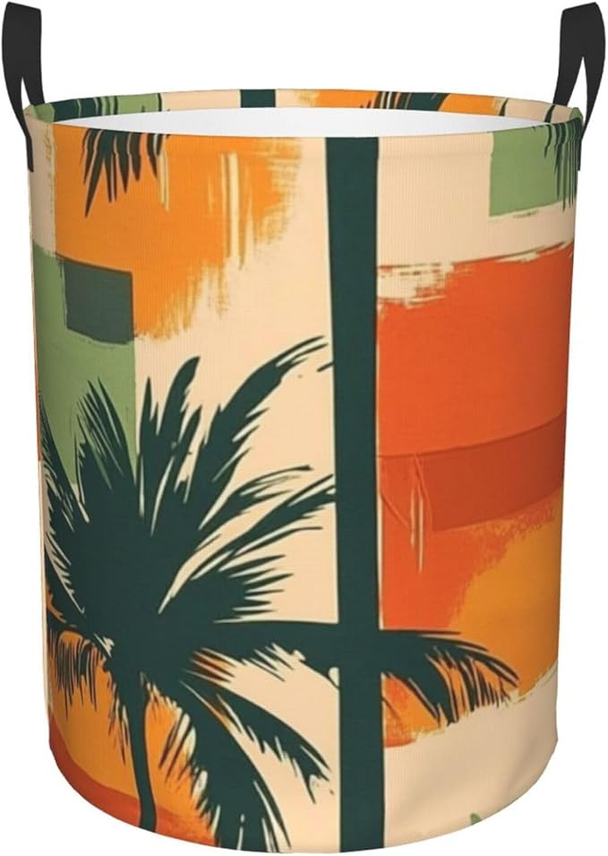 Retro Tropics Print Laundry Basket For Storage Bins Gift Baskets Bedroom Clothes Hamper