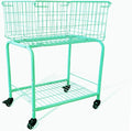 31" height Rolling Laundry Basket with Wheels, Heavy-Duty Multipurpose Organizer - Removable Storage Cart for Clothes, Toys, Dorm Room, Blue-Green(MINT)