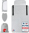 Premium Ironing Mat 39" X 18,5" Heat Resistant Silicone Iron Rest Non Slip Magnetic Portable Pad Table Top Countertop Quilted Insulating Travel Quilting Cover Scorch Mesh Blanket Over The Door
