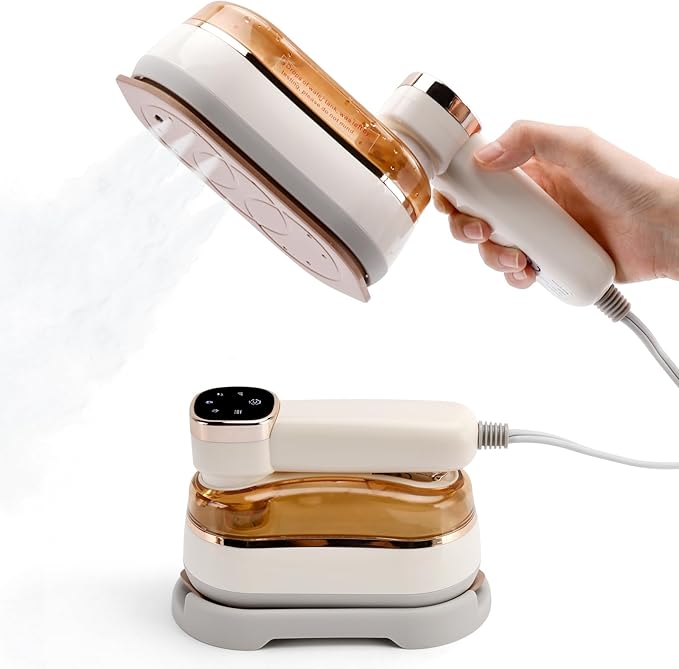 Portable Travel Garment Steamer 1200W, 2-in-1 Handheld Iron & Steamer with LCD Display, 3 Steam Modes, 20s Fast Heat, 180° Foldable Handle, 180ml Tank for Clothes, Home & Travel
