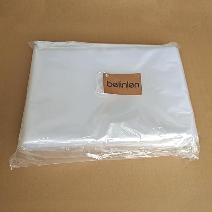 50 Pack 72inch Extra Long Plastic Garment Bag Dust Proof Clear Plastic Clothes Covers for Hanging Clothes Dry Cleaning Bags for Long Dresses, Skirt, Coat(24x72inch)
