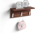 Mobili Fiver, Wall coat hanger, Rachele, 15.74 in, Walnut, Made In Italy