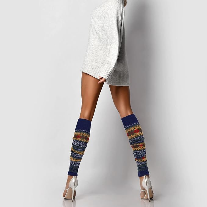 Benefeet Sox Wool Knit Leg Warmers for Women Vintage Boho Leg Warmers Long Winter Warm Thigh High Footless Boot Socks