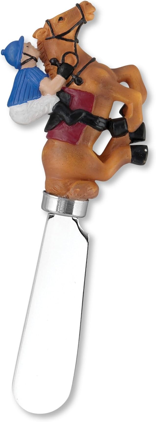 Supreme Housewares Derby Cheese Spreaders, Hand-Painted Resin Handles with Stainless Steel Blades for Spreading Cream Cheese, Butter, and Jam, Assorted Designs, Set of 4