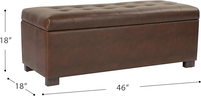 HomePop Large Tufted Storage Bench - Antique Brown