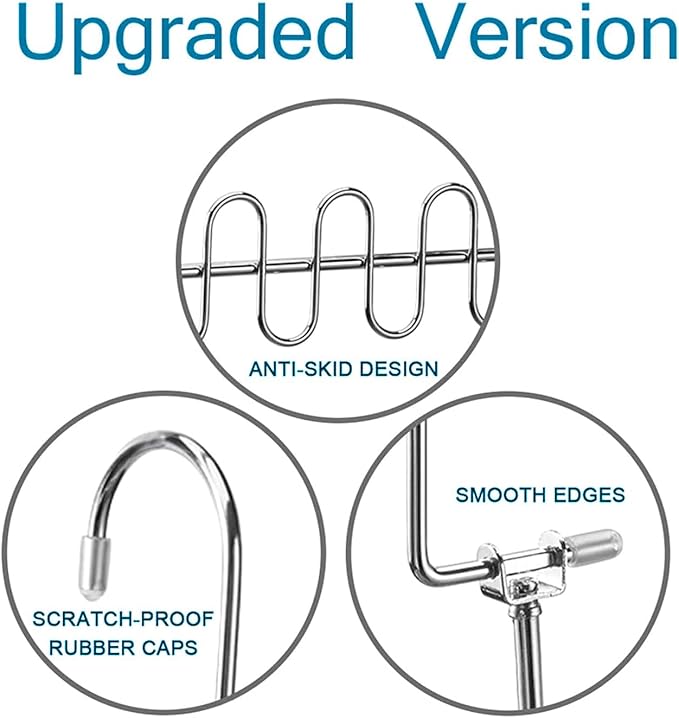 KLEVERISE 20 Pack Metal Space Saving Hangers, Stainless Steel Hangers, Magic Cascading Closet Clothing Hanger Organizer Space Saver, College Dorm Essentials