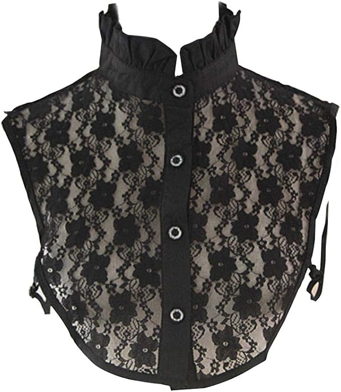 YAKEF Lady Half-Shirt Blouse Detachable Lace Chiffon Fake Collars Dicky Collar Faux Collar