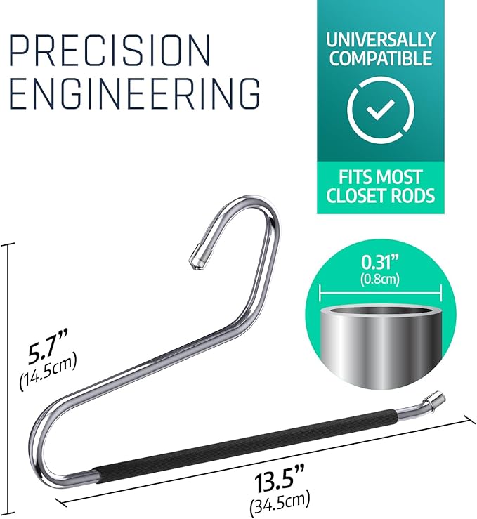 Pants Hangers - 30 Metal Non-Slip Open-Ended Trouser Hangers