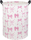 HIYAGON Baby Laundry Basket Baby Hamper for Nursery Girl Kids Butterfly Hamper Cute Kids Toys Storage Bin Organizer Butterfly Room Decor for Home(Dreamy Bowknot)