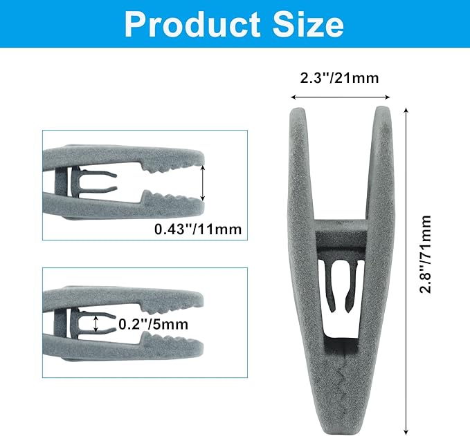 30 Pack Grey Velvet Hanger Clips, Strong Hanger Clips Perfect for Organizing Skirts/Pants/Thin Felt Hangers