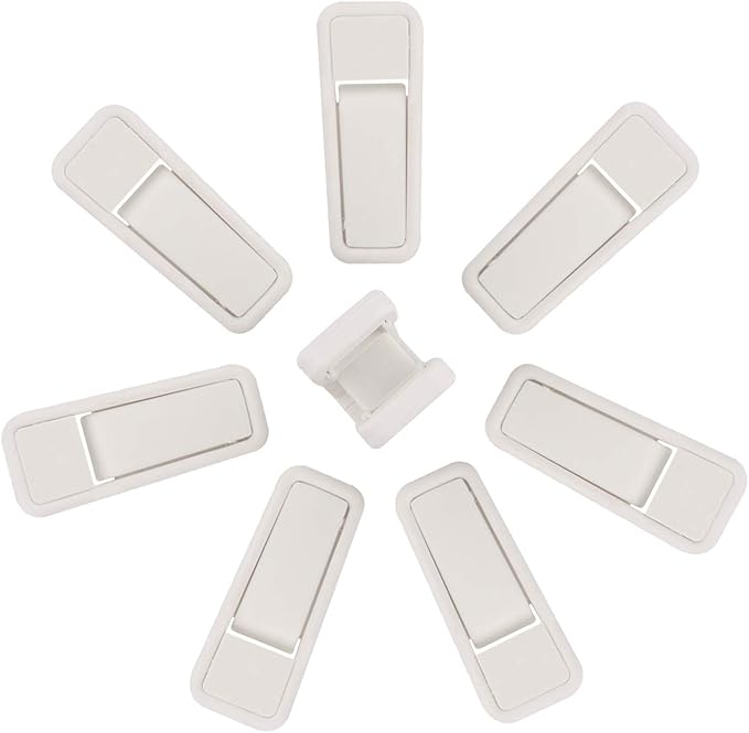 ONE250 Premium Heavy Duty ABS Plastic Slim-line Hanger Set of Finger Clips for Velvet Hangers - 20 Pack (White)