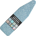 Ironing Board Cover and Pad Standard Size 15" x 54",3 Pairs of Hook and Loop Fastener Straps,Elastic Edges,Cotton Iron Board Cover with Scorch Resistant Thick Padding(White Circle)