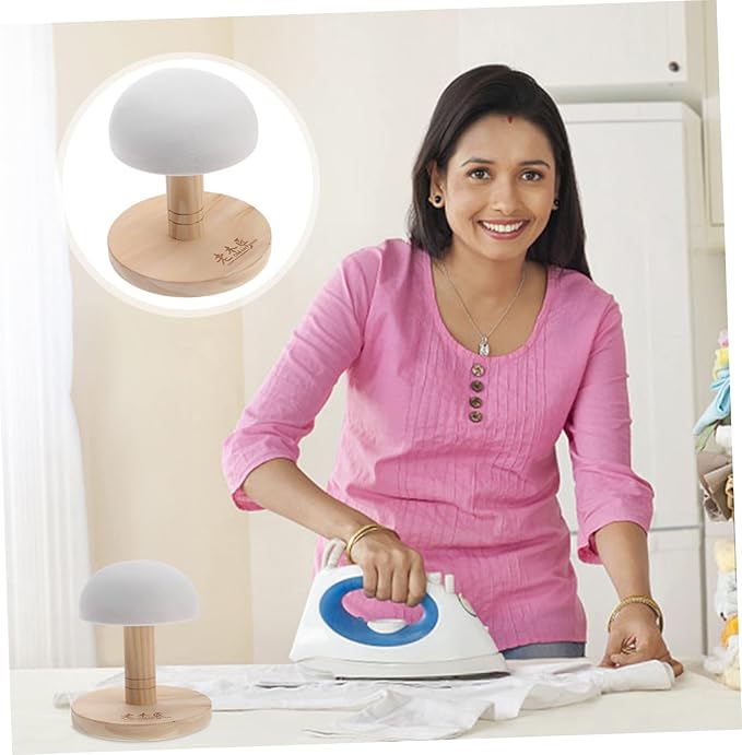 Ironing Board Tabletop Small Ironing Tool Round Ironing Board Wood Pressing Board Desktop Protector Foldable Ironing Board for Bra Clothes Pants