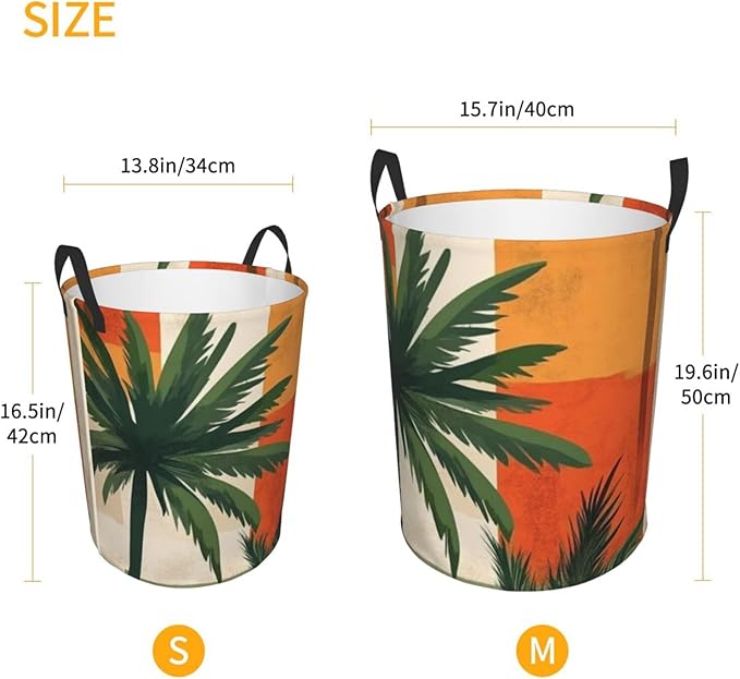Retro Tropics Print Laundry Basket For Storage Bins Gift Baskets Bedroom Clothes Hamper
