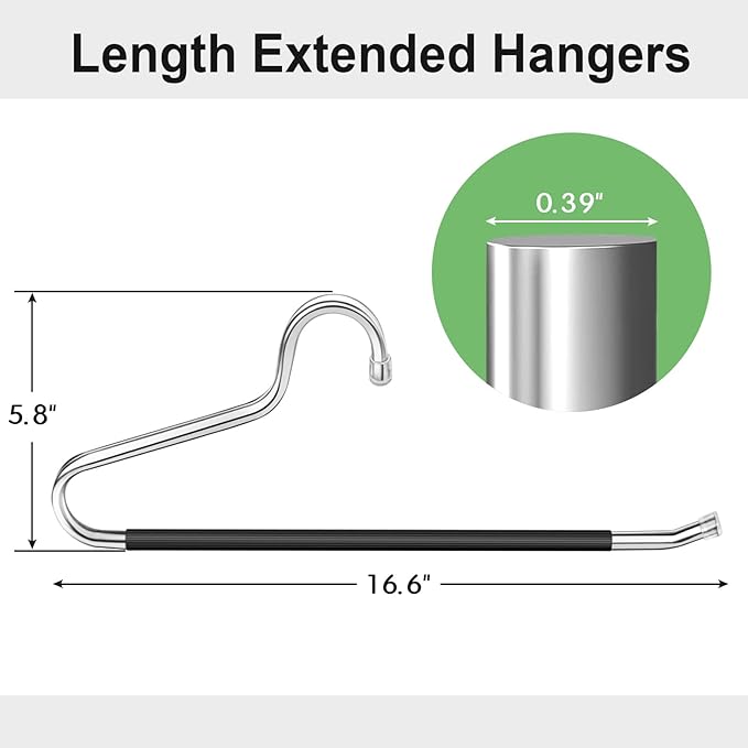Ultra Heavy Duty Hanger, Shorty Wetsuit-Hanger 10 Packs, Hanger for Wetsuit, Motorcycle Suit, Winter Coast, Marine Dress, Life Jackets, Cycling Clothes (Extended Wide: 16.5 inches)