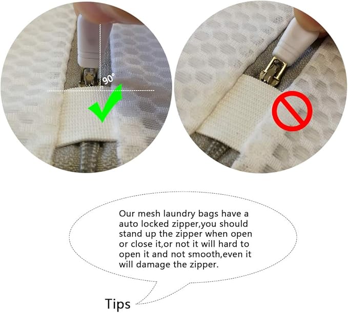Kimmama Laundry Mesh Wash Bags, Lingerie Bags for Washing Delicates, Mesh Laundry Bags for Washing Machine, White Net, Grey Zipper, 2XXL (Pack of 2)