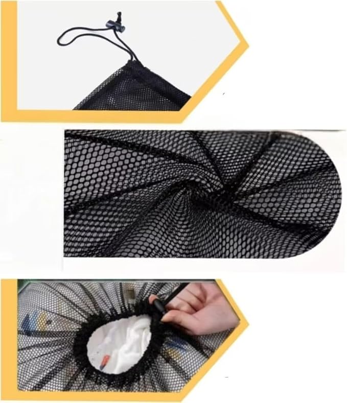 2 Pack Heavy Duty Mesh Laundry Bags - 24 x 36 Inches Large Drawstring Laundry Bag for College, Dorm, Travel, Family & Apartment Dwellers, Black