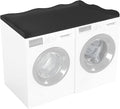 Washer Dryer Countertop,54''X27.6'' Wave Edge Wood Shelf Topper with Anti-Slip Patches,Laundry Room Washer and Dryer Laundries Hamper Counter Storage Organization (Black)