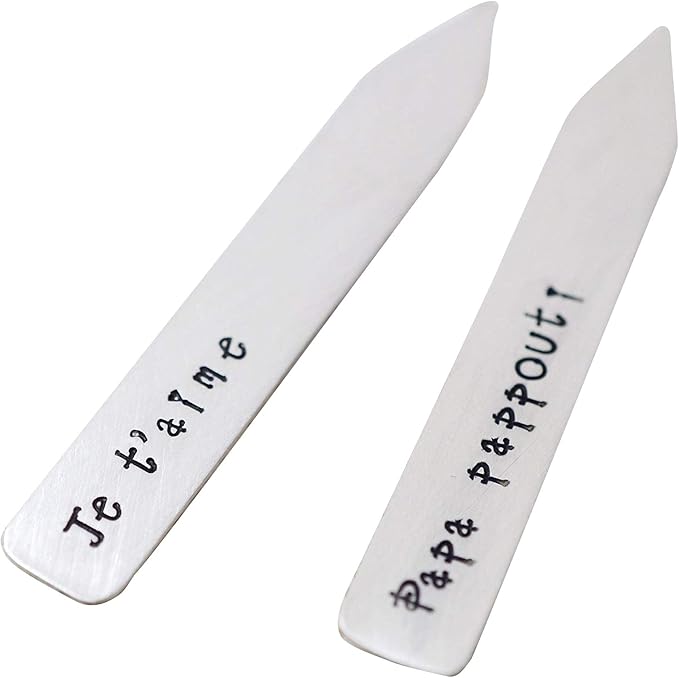 Personalized .925 Sterling Silver Collar Stays Present for Him, Custom Engraving, 2.25 inches