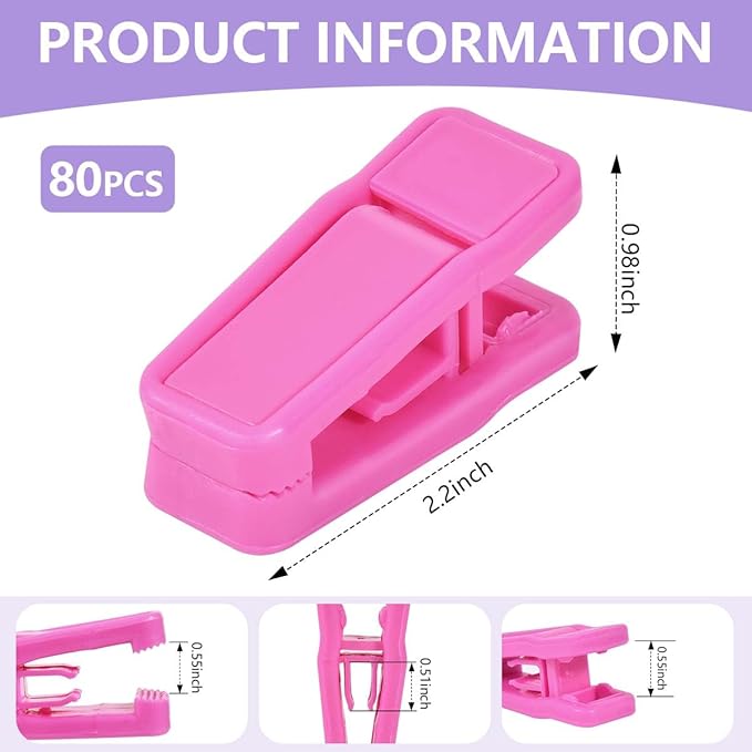 80 Pcs Plastic Baby Hanger Clips Slim-line Finger Clips Set for Clothes Hanger Velvet Hanger (Pink)