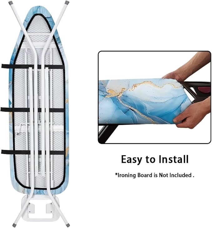 Blue Marble Ironing Board Cover with Hook and Loop Fastener Strap for Extra Wide 15 x 54 Ironing Boards Heat Reflective Durable Iron Board Cover Halloween Spooky Decor