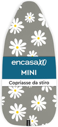 Encasa XO Ironing Board Cover and Pad 28"x12" - Thick 3mm Felt Padding, Drawstring Tightening & Lock, Easy Fit, Scorch & Stain Resistant, Fits Mini Ironing Board - Daisy Grey