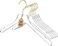 Besser 30 Pack Acrylic Hangers with Gold,Acrylic Clear Hanger,Premium Crystal Dress Swivel Gold Hook Luxurious Shiny Clothes Hangers(Clear-Style A)