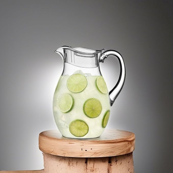 MosJos Acrylic Pitcher (72 oz), Clear Plastic, Water Pitcher with Lid, Shatterproof, BPA-Free Clear Pitcher, Ideal for Sangria, Lemonade, Juice, Iced Tea & More