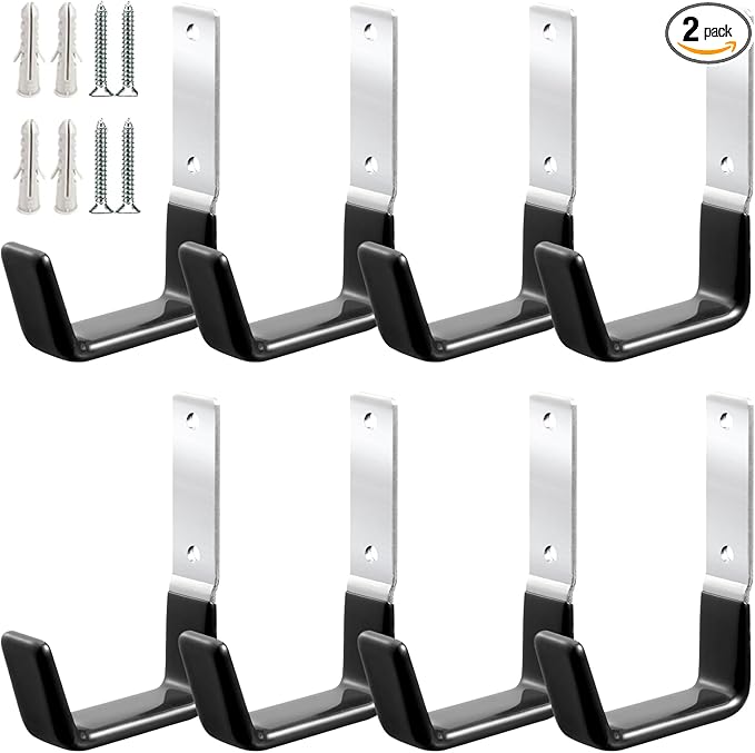 Heavy Duty Steel Garage Hooks,Garage Storage Utility Hooks,Anti-Slip Hanger, Tool Organizer,Steel Wall Mount Organizer, Garden Hose Hanger (Small-8PC)