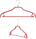 Mawa by Reston Lloyd Silhouette Non-Slip Space Saving Hanger with Skirt Hooks, Style 41/FRS, Set of 2, Red
