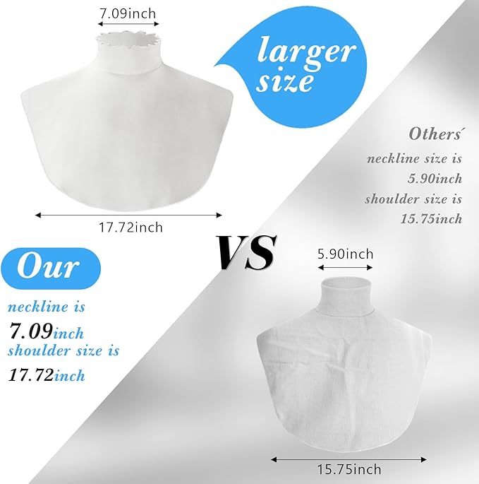 Turtleneck Dickey Extra Large Fake Collar Detachable Dickey Collar Half Mock Turtleneck for Men Women