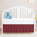 Burgundy Crib Bed Skirt, Perfect for Nursery Crib for Boys & Girls with a 14" Drop and Size 28"x 52"