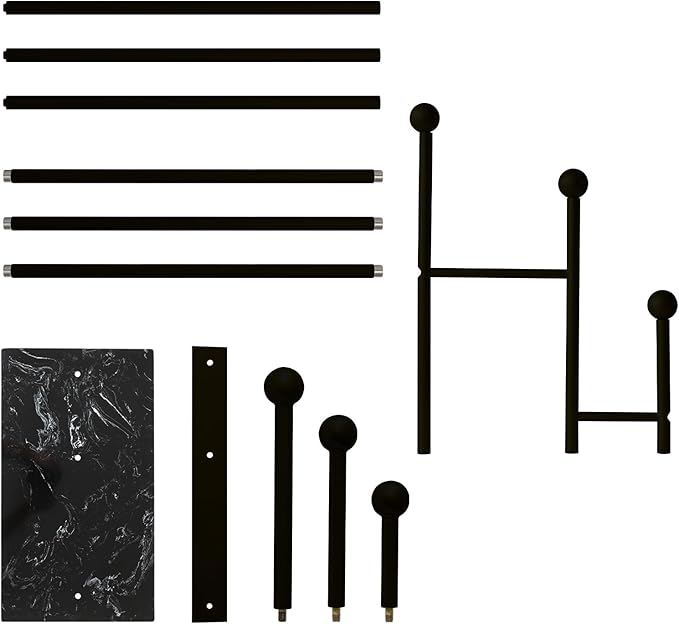 Metal Freestanding Coat Rack with Marble Base Heavy Duty Clothes Rack Coat Tree Stand Hat Rack for Corner Bedroom Entryway Living Room Hotel 19.69 x 11.02 x 68.9 Inches (Black)