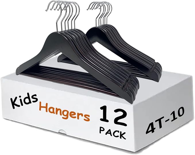 Kids Hangers (Espresso Wood, Children Hangers 4T-10)