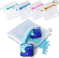4 Pack Laundry Pod Bags with Zipper, Reusable Mesh Wash Bags for Anti-Sticking & Stain Prevention, Secure Holder for Detergent Pods & Scent Beads, Washer Safe Delicates Laundry Aid