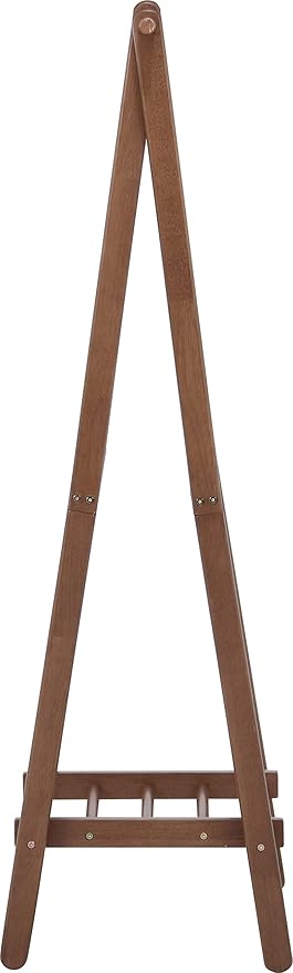 不二貿易(Fujiboeki) Fuji Boeki 14102 Coat Hanger Hanger Rack, Slim, Wooden, Width 29.5 x Depth 177.7 x Height 58.8 inches (75 x 45 x 147.8 cm), Brown with Shelves, Entrance