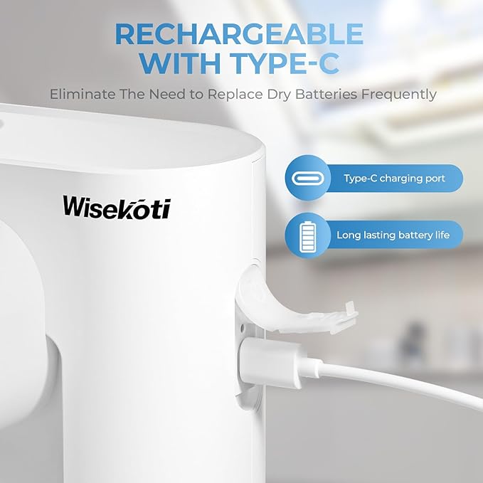 S7 Automatic Mouthwash Dispenser Touchless for Bathroom, Smart Electric Mouthwash Dispenser with 3 Magnetic Cups, Rechargeable, LED Screen Displays 3 Dispensing Amounts