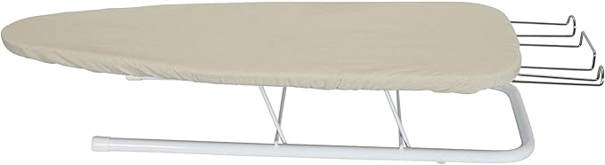 Household Essentials Tabletop Ironing Board with Iron Rest | Wood Top, Sturdy Metal Legs with Support Bars | Compact & Lightweight Ironing Board for Small Spaces, Dorms, Apartments | 30"x12"