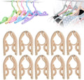 Multifunctional Plastic Folding Hanger, Retractable Portable Travel Hangers, Foldable Coat Hanger Folding Hangers for Traveling, Space Saving Clothes Hangers Portable Travel Hangers (20, Beige)