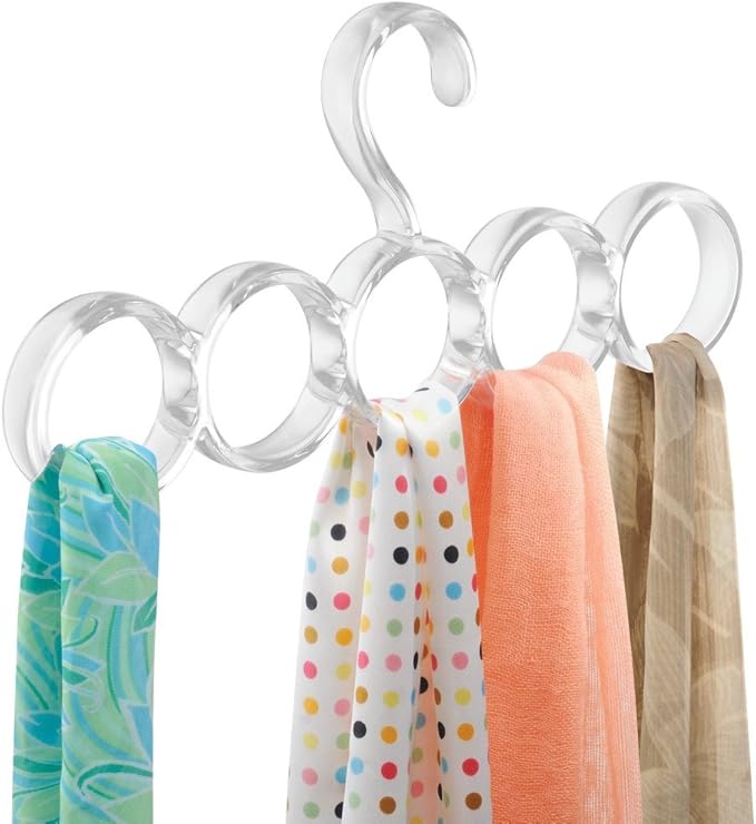 InterDesign Clarity Over the Rod Closet Accessory Loop Hanger, Clear